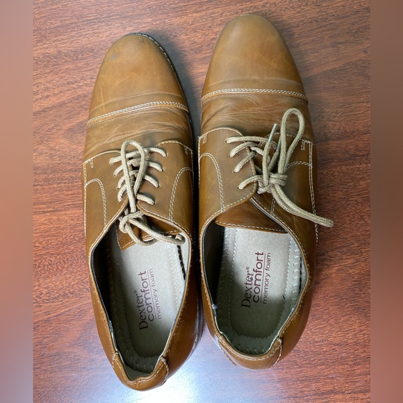 Dexter | Alec Cap Toe Comfort Oxford Cognac Vegan Leather - 8.5 - Picture 9 of 11